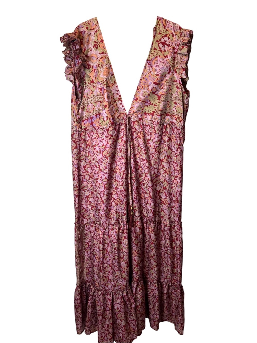 Indie Ella Silk Floral Boho Dress - One Size Fits Most